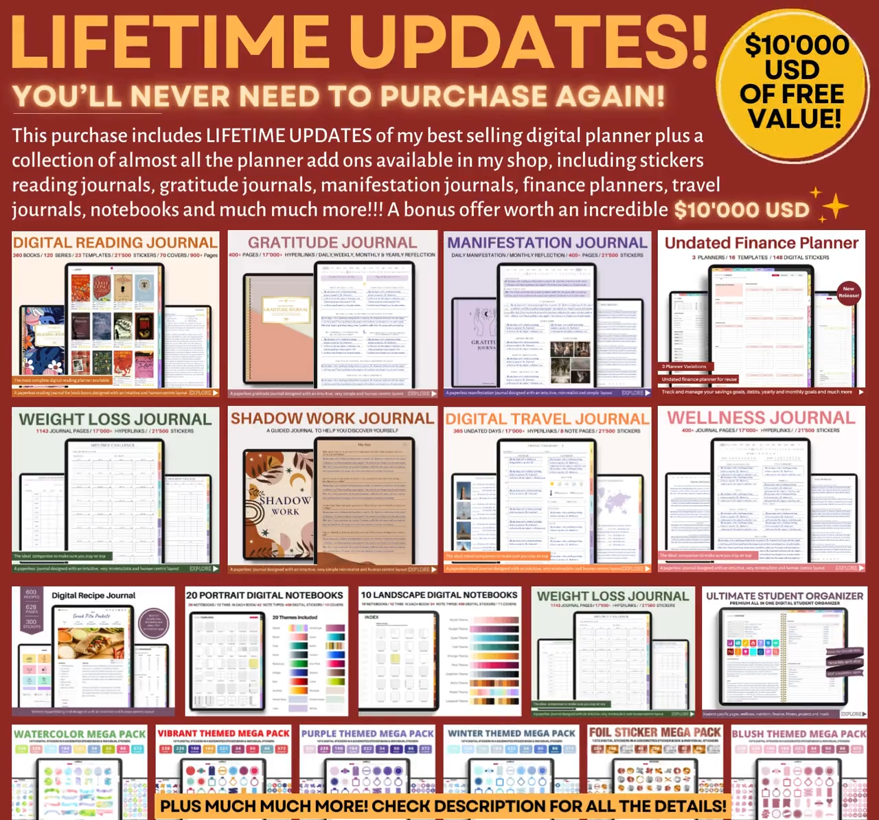 Premium Digital Planner bundle 2025 2026